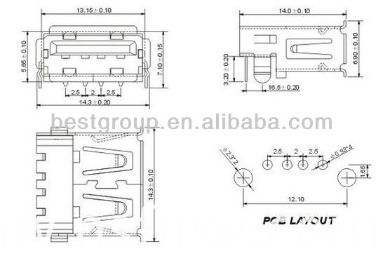Fbusba2-105 USB Reverse Connector RJ45 USB Connectors USB Connector (FBELE)